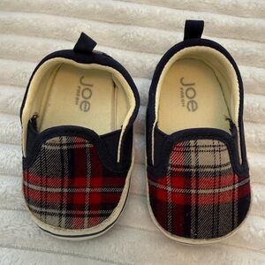 Joe Fresh Kids Plaid Slip-On Shoes - Red and Black